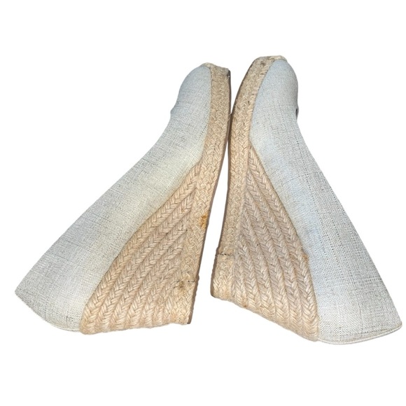 J. Crew Seville natural/metallic gold espadrille wedge jute heel. EUC Size 9.5 - Picture 8 of 10